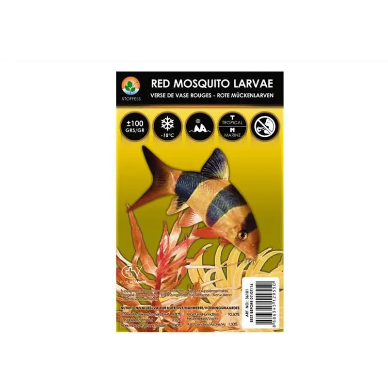 Hrana congelata Red Mosquito Larvae 100g Stoffels