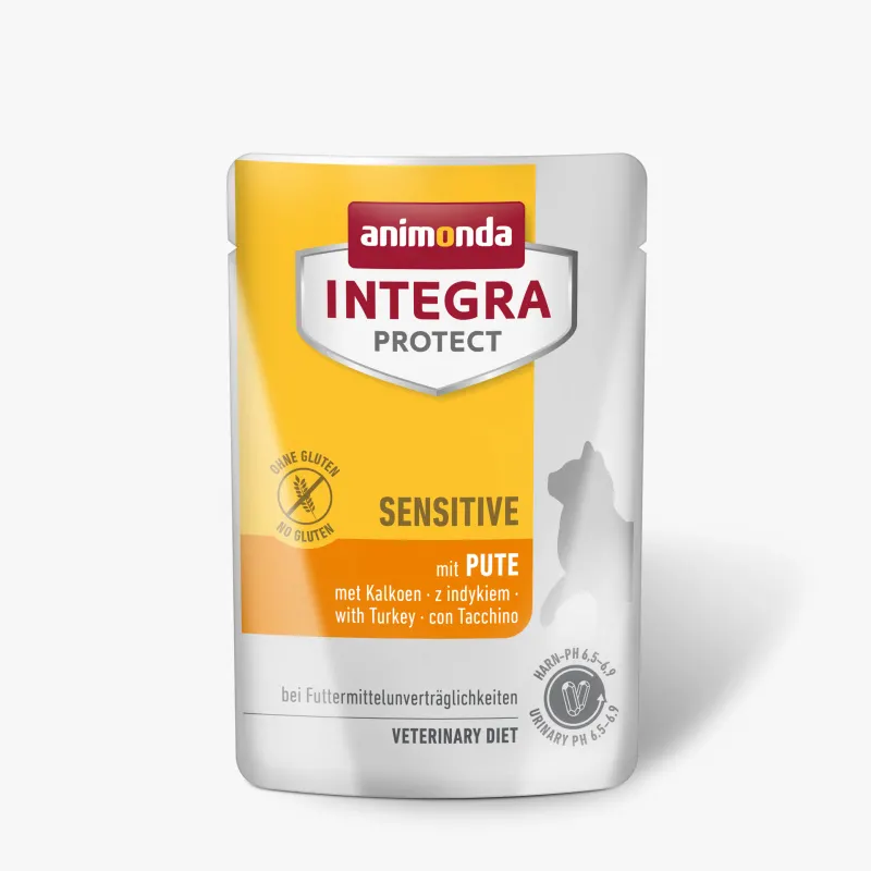 Hrana umeda pentru pisici, Integra Protect Sensitive, cu curcan, 1 X 85 gr