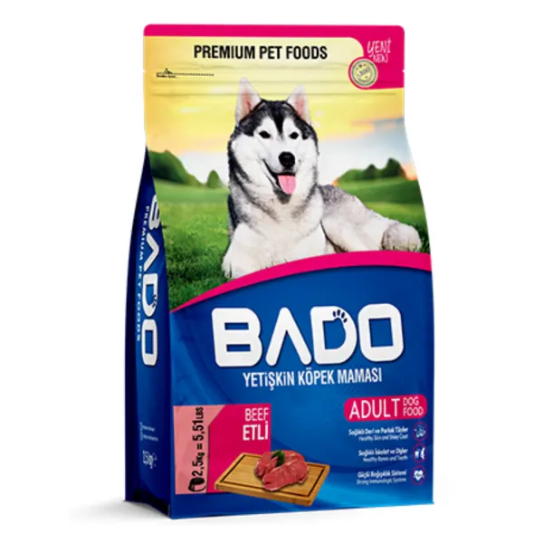 Hrană uscată pentru câine, Adult, Bado, Vită, 2.5kg Engros