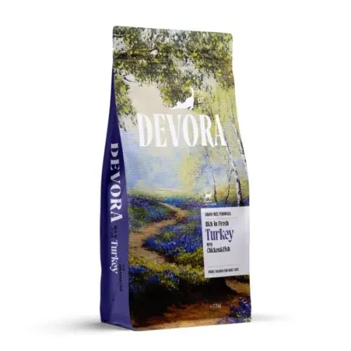 Hrana uscata pisici, Devora Cat Sterilized Grain Free, Carne Alba & Cartofi Dulci, 7.5 kg