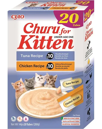 INABA Churu Cat Kitten 20x14g recompensa crema pentru pisoi