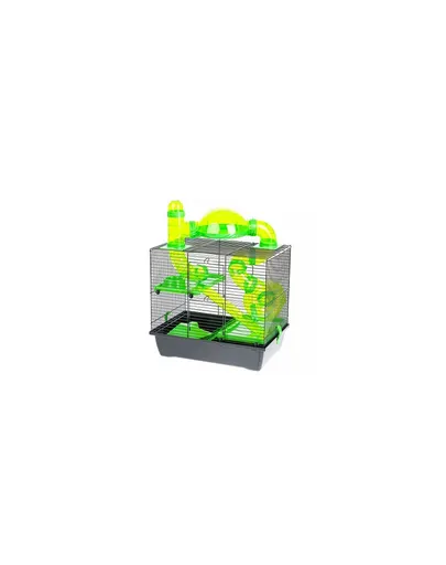 INTERZOO Rocky + Taras cușcă hamsteri cu accesorii 42x29x55 cm, verde