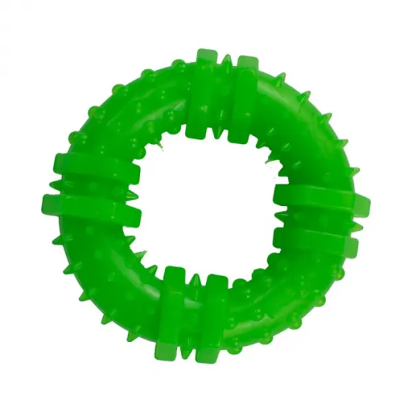 Jucarie in forma de Inel din cauciuc termoplastic, multicolor, 9 cm