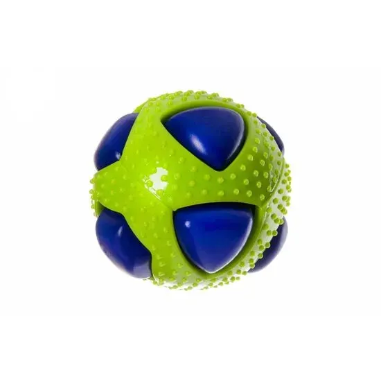 Jucarie pentru caini JK Minge verde-albastru 8 cm