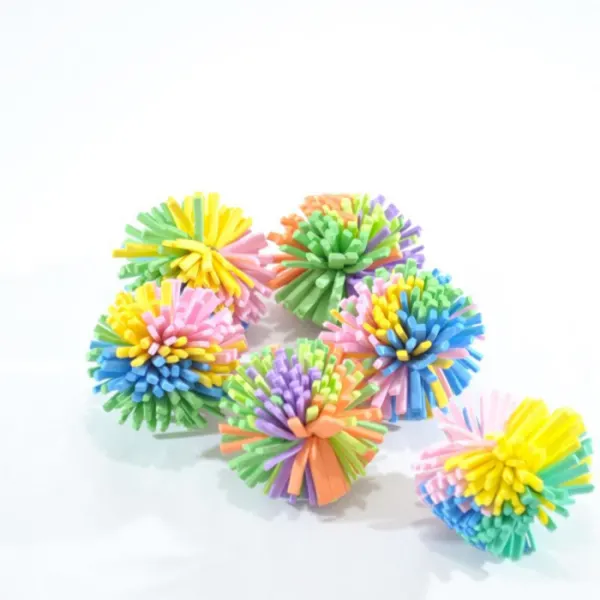 Jucarie pentru pisici mingie pampon WonPet, 5 cm