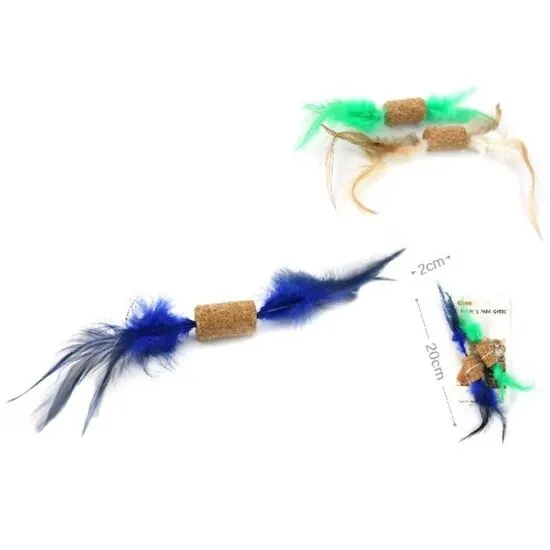 Jucarie pentru pisici - pluta cu pene 20 cm x 2 buc   set