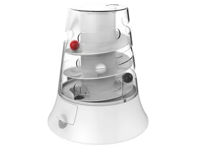 Jucarie pentru pisici VORTEX M-PETS, alb, diametru 19.7, inaltime 22 cm