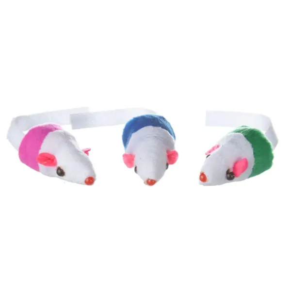 Jucarie soricel alb 5 cm/3 buc