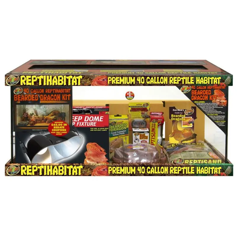 Kit terariu Agama cu barba Zoo Med ReptiHabitat Terrarium