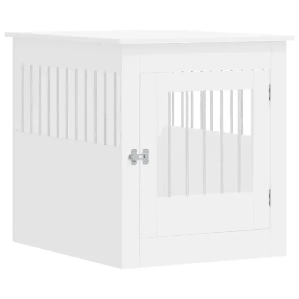 Lada pentru caini, alb, 64,5x80x71 cm, lemn compozit