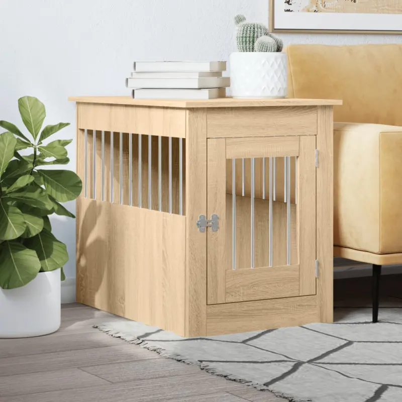 Lada pentru caini, stejar sonoma, 55x80x68 cm, lemn compozit