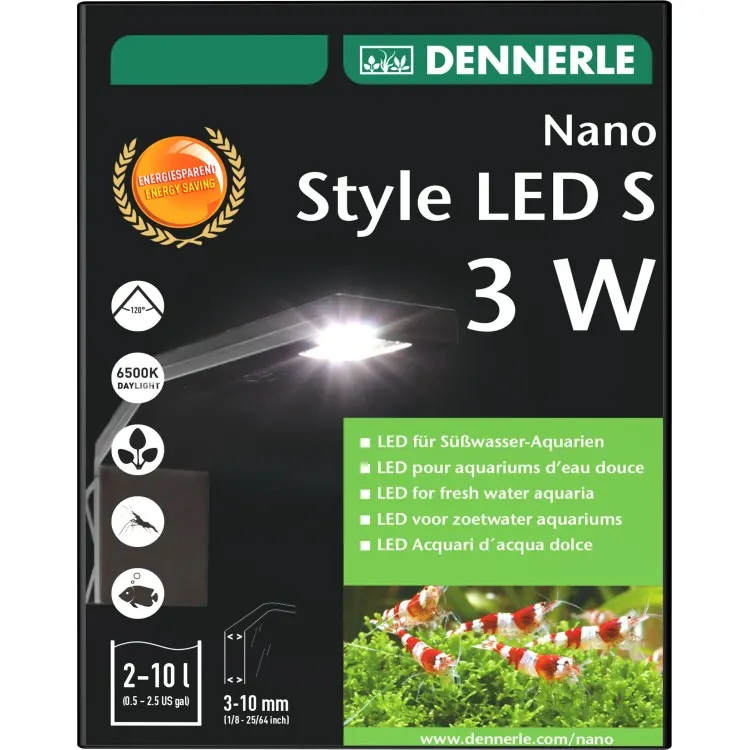Lampa Dennerle Nano Style LED 3W neagra 6500K pt 2-10l