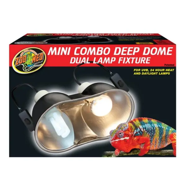 Lampa dubla terariu Zoo Med Mini Combo Deep Dome Lamp Fixture 100W