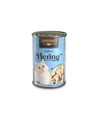LEONARDO conserve hrana umeda pisica, hering 6x400 g