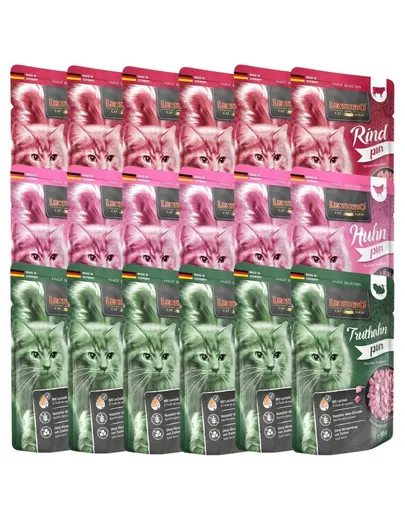 LEONARDO Finest Selection hrana pisica 18x85 g mix arome vita, pui, curcan