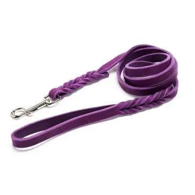Lesa din piele colorata fara cusaturi - Mov - 200 cm