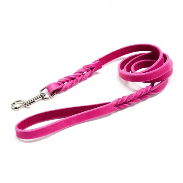 Lesa din piele colorata fara cusaturi - Roz - 200 cm