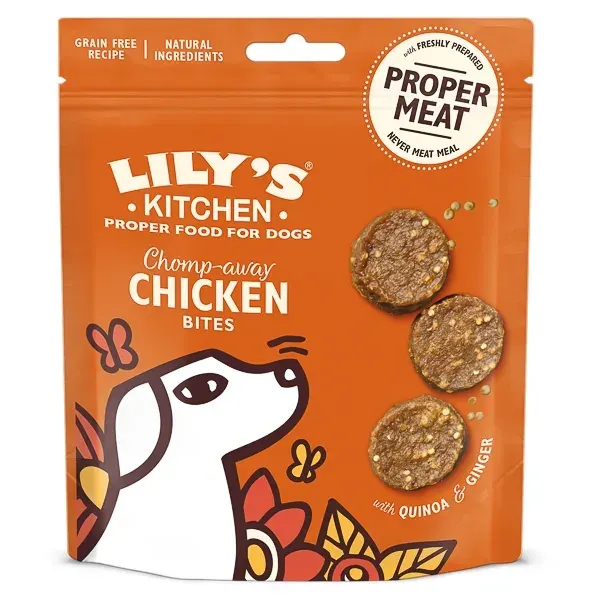Lily's Kitchen Chomp-Away Chicken Bites Dog Treats, 70 g