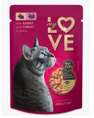 My Love Pisica Plic Iepure/Curcan 85 g