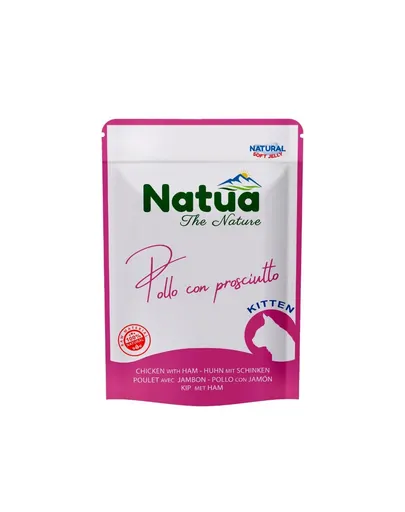 NATUA Natural pui și șuncă în jeleu pentru pisoi 70 g