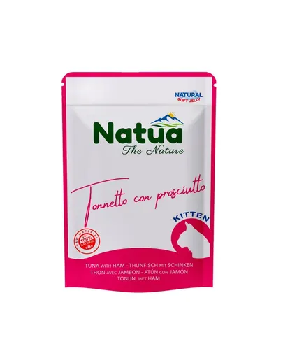 NATUA Natural ton cu șuncă în aspic pentru pisoi 70 g