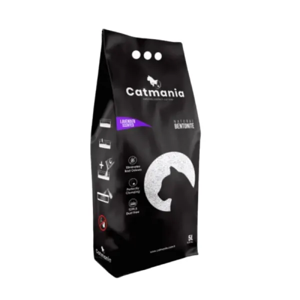 Nisip pentru Litiera Catmania Bentonita, Lavanda, 5 l