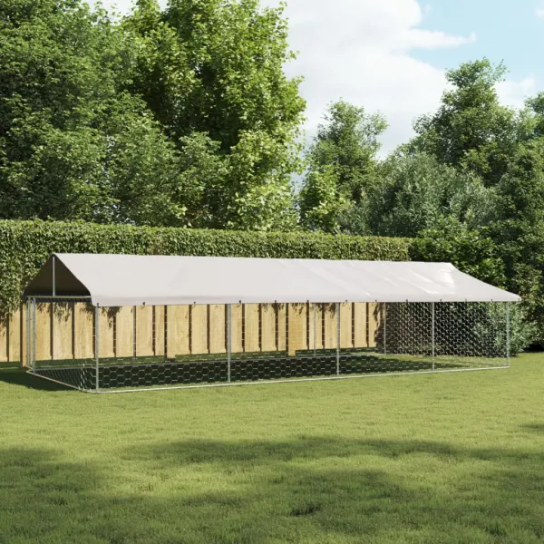Gossi padoc pentru caini de exterior, cu acoperis, 600x300x150 cm