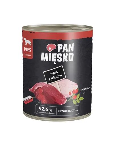 PAN MIĘSKO Curcan cu cerb, hrană umedă pentru câini 800 g