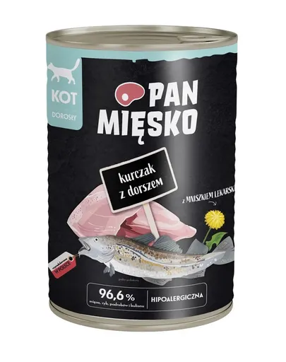 PAN MIĘSKO Pui cu cod hrană umedă pentru pisici 400 g