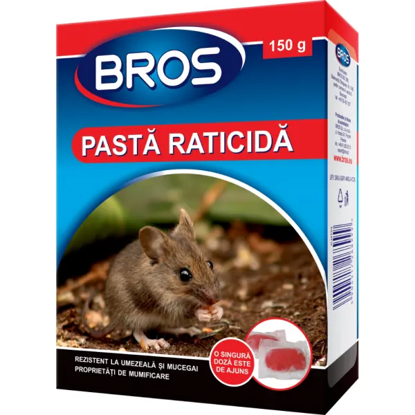 Pasta raticida Bros, 15 pliculete x 10 g