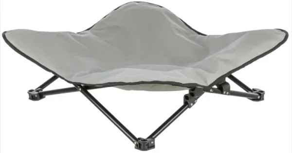 Pat Camping pentru Caini, Bej Negru 88 x 32 x 88 cm Pana la 35 kg
