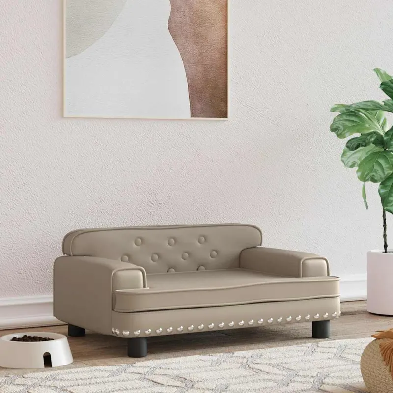 Pat de caini, cappuccino, 70x45x30 cm, piele ecologica