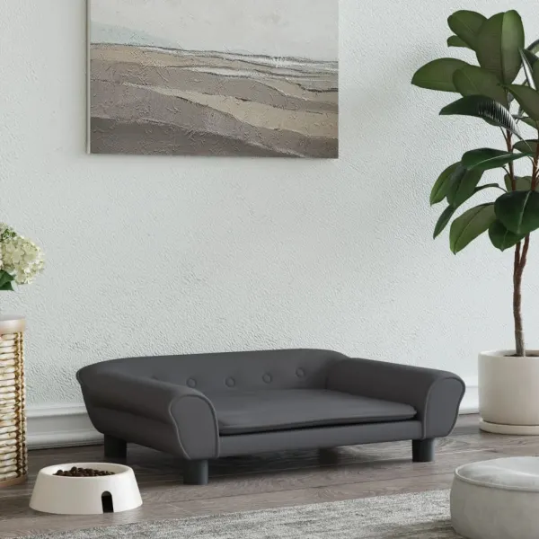 Gossi pat de caini, gri inchis, 70x48x22 cm, catifea