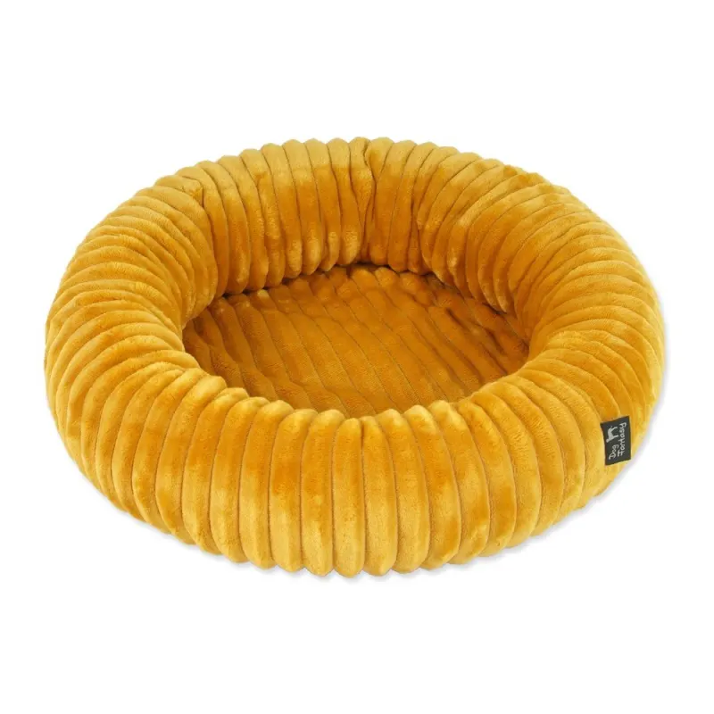 Pat pentru animale de companie galben muștar pentru câini ø 60 cm Dog Fantasy Stripe – Plaček Pet Products