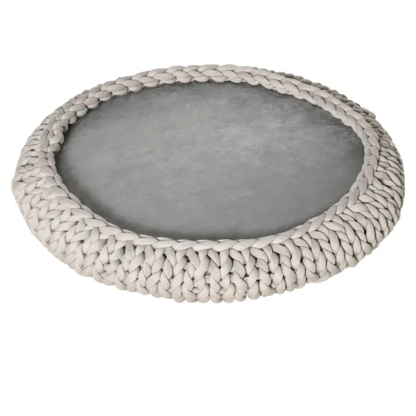 PawHut Culcuș Confortabil pentru Pisici și Câini, Rotund cu Margini Înalte, Pernă Catifelată, Dimensiuni Φ93x15cm, Gri | Aosom România