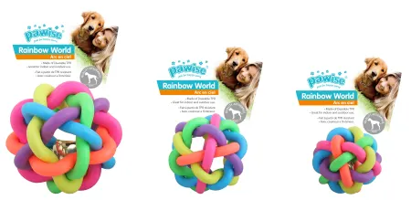 Pawise Rainbow World Minge cu Clopotel pentru Caini