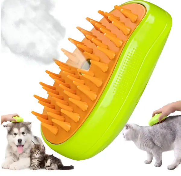 Perie 3 in 1 multifunctionala pentru animale de companie, cu aburi
