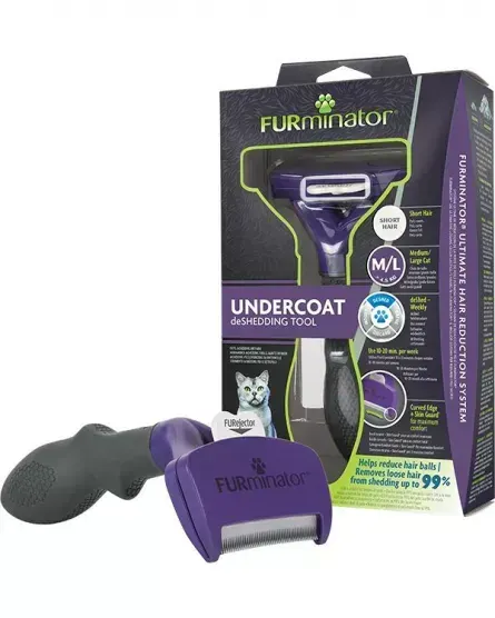 Perie Furminator pentru pisici cu par scurt M L