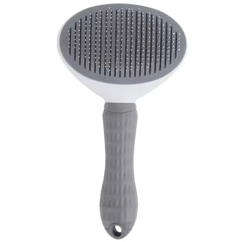 Perie pentru Animale, Buton Auto-curatare, Maner ergonomic, Ace inclinate 150°, Gri Engros