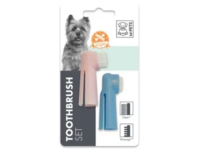 Periuta de dinti pentru caini M-PETS, set, 3x6 cm