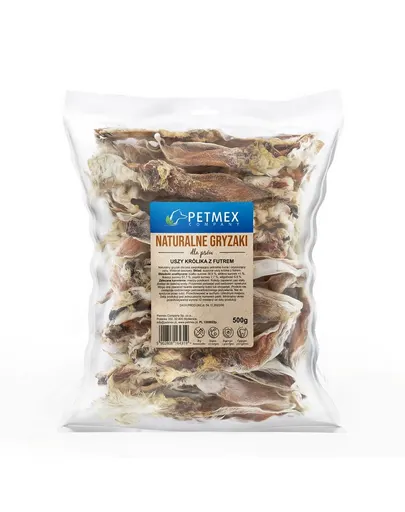 PETMEX Urechi de Iepure cu blana 500g recompense caini