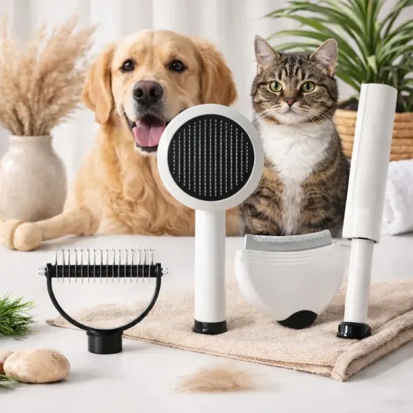 Pieptene profesional 4-in-1 pentru ingrijirea animalelor de companie