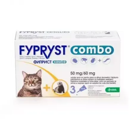 Pipete antiparazitare pentru pisici  dihori Fypryst Combo x 3 pipete   cutie