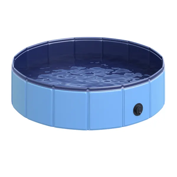 Piscina pentru Animale Domestice PawHut Pliabila, PVC, Albastra Ø80x20cm | Aosom Romania