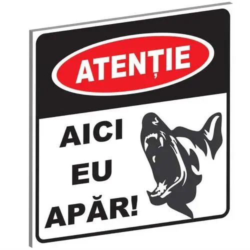 Pliant PVC "Aici Eu Apar" 15x15 cm (Tip 2)