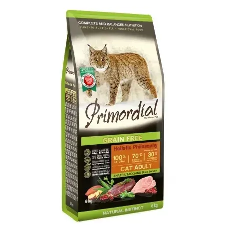 Primordial Grain-Free Holistic Cat Adult, Rata, Pui & Curcan, 2 kg