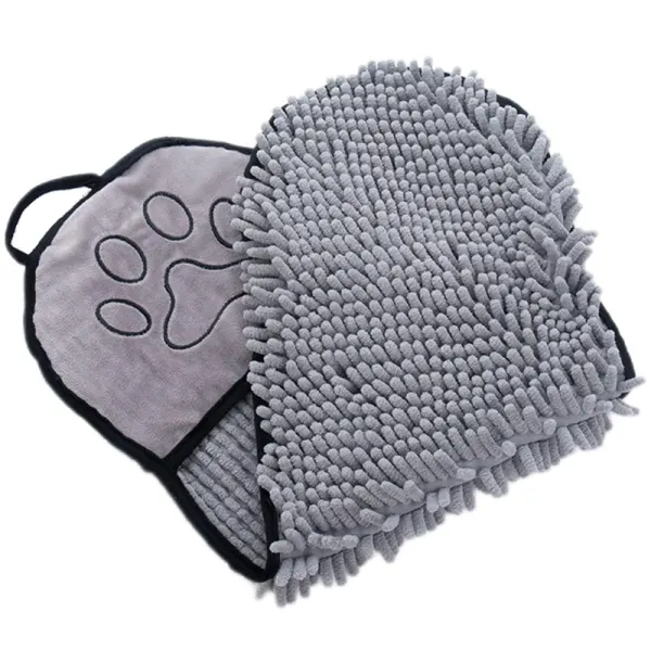 Prosop Animale, Super Absorbant, Buzunare pentru maini, Material textil, Gri Engros
