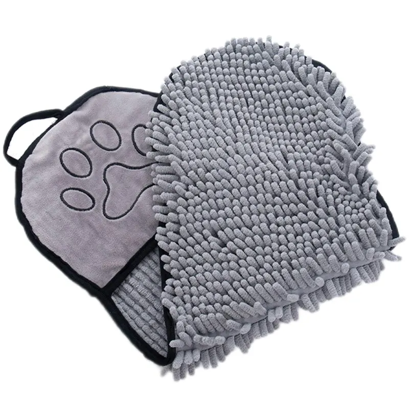 Prosop Animale, Super Absorbant, Buzunare pentru maini, Material textil, Gri Engros