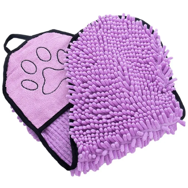 Prosop Animale, Super Absorbant, Buzunare pentru maini, Material textil, Mov Engros