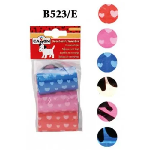 Pungi igienice pentru caini, Camon Mini, diverse culori, set 20 role x 20 buc.